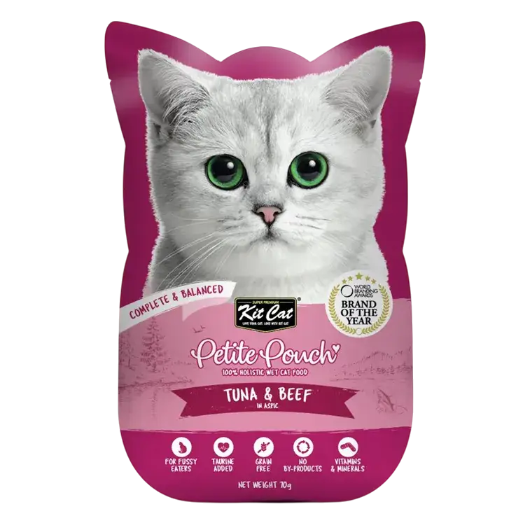Kitcat Petite Pouch Complete Food-Tuna & Beef 70g
