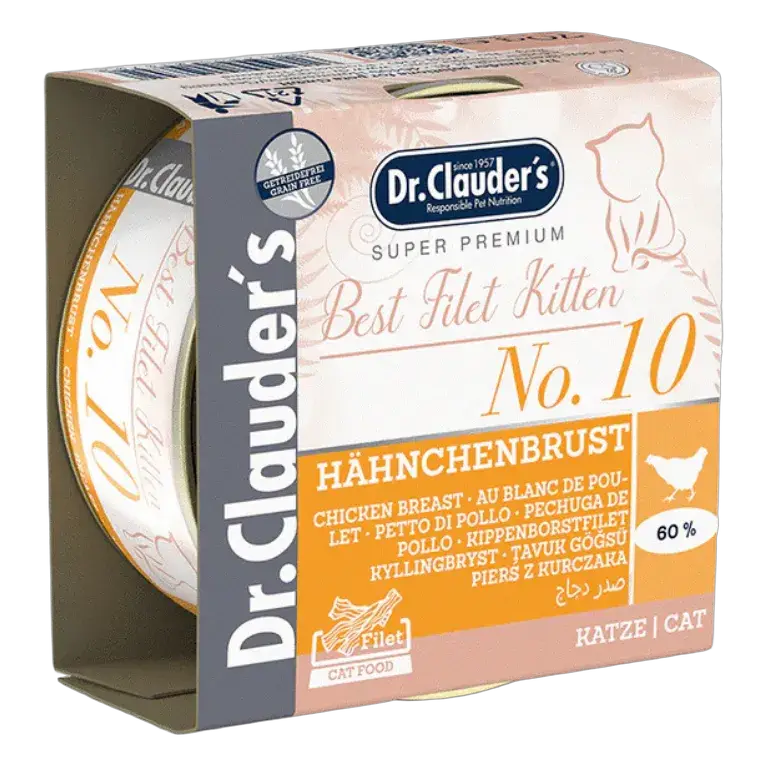 Dr.Clauders Best Filet Cans No. 10 Chicken for Kittens 70g