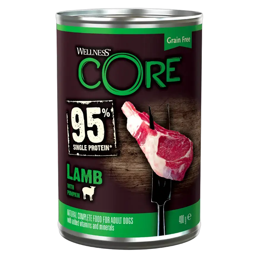 Wellness Core Wet Food 95% Single Protein Lamb with Pumpkin for Dogs 400g