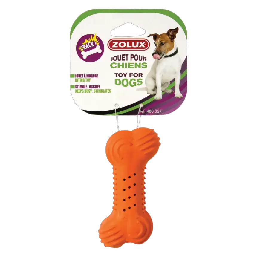 Zolux CRACKLING BONE RUBBER TOY Mixed colors