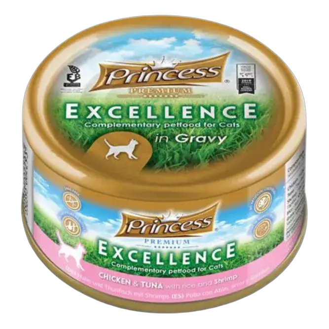 Princess Premium Excellence can Chicken and Tuna with Rice & Shrimp 70g