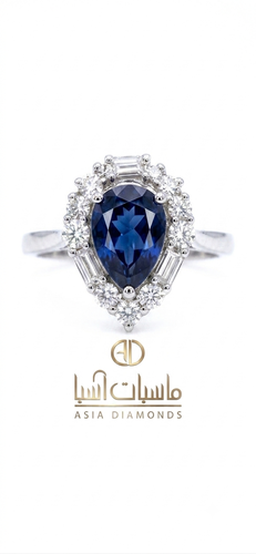خاتم الماس طبيعي وحجر الزفير الطبيعي