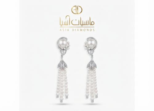 حلق الماس طبيعي ولؤلؤ زراعي