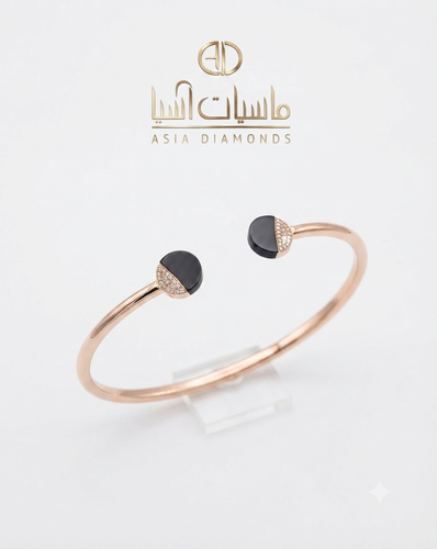 سوار الماسّ طبيعي بالصدف الأسود المعالج