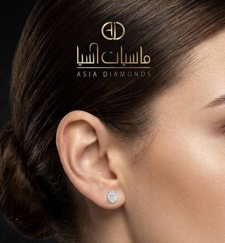 حلق سولتير الماس طبيعي بشكل الاوڤل