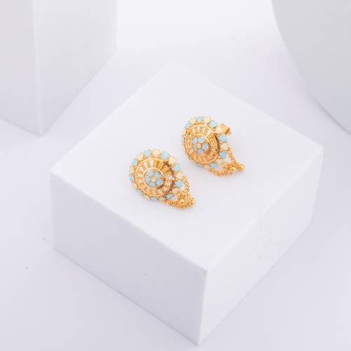 حلق هندي فيروزي عيار21