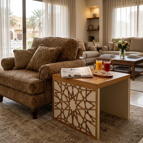 طاولة مكتبية خشب مربعة مقاس 60 × 60 × 45 سم – تصميم عصري متعدد الاستخدامات