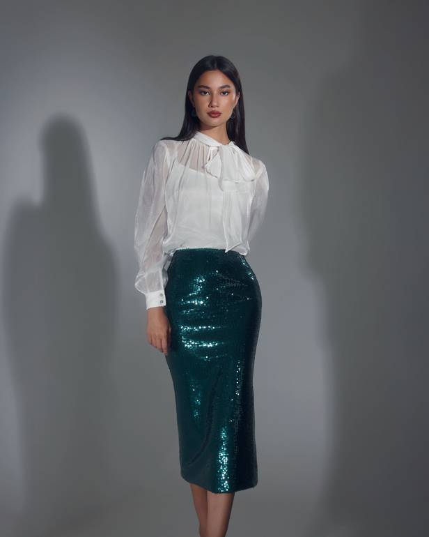 Sequins midi skirt