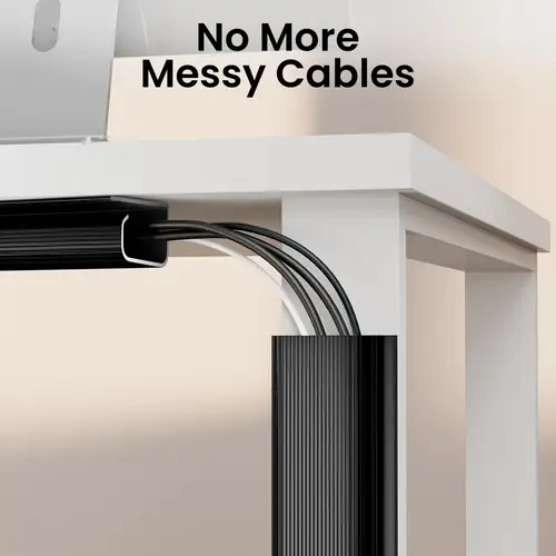 1pc PVC Desk Cable Tray Cable Management Under Desk Channel Cable Raceway Cord Hider No Drilling for Home Office Wire Organizer