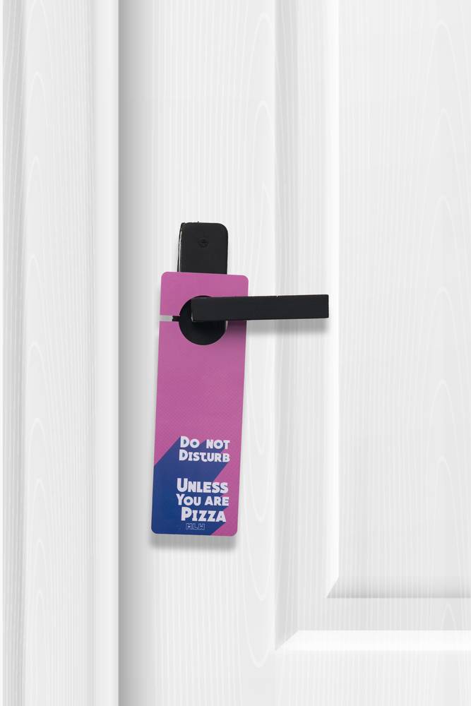 Don't Disturb Unless You're Pizza Door Hanger 