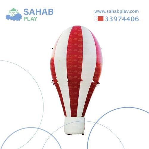 إيجار منطاد هوائي دعائي لون أحمر وأبيض ارتفاع 7 متر في البحرين