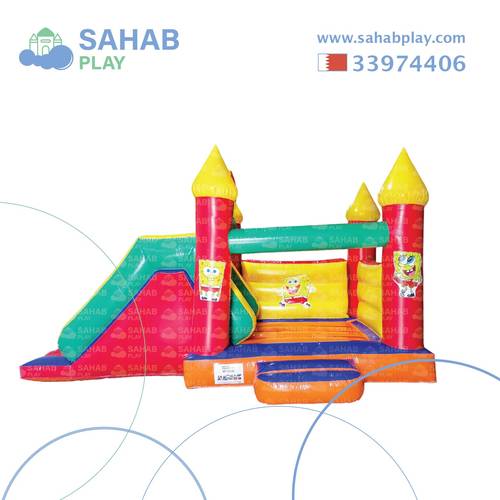 إيجار نطيطة بيت هزاز سبونج بوب مع زحليقة ودرج وسلم 5.50×3.50×3 متر في البحرين