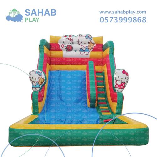 إيجار زحليقة كيتي مع مسبح وسلم مائية أو جافة 6.50 × 4.50 × 5 متر في الدمام 
