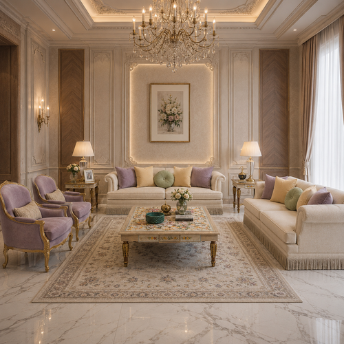 Versailles Celeste Antique Sofa Set