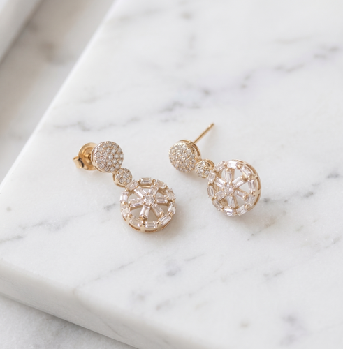 حلق Diamond Halo II فضة عيار 925