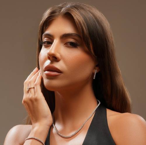 طقم كلاسيك تنس 3.0mm فضة عيار 925
