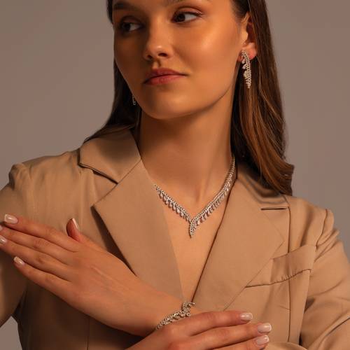 (طقم سهرة) فضة عيار 925