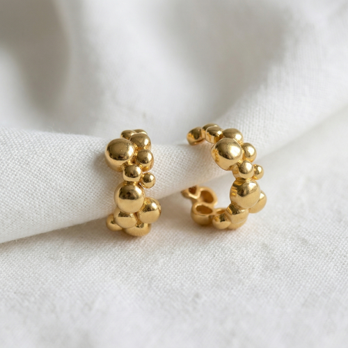 Mayla MER'S Earrings - Silver plated with 24K Gold