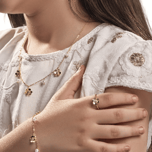 طقم اطفال زهرة الربيع فضة عيار 925