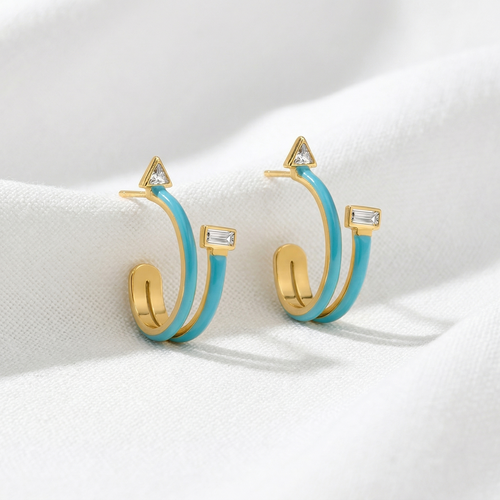 Too Glam MER'S Earrings - Silver plated with 24K Gold