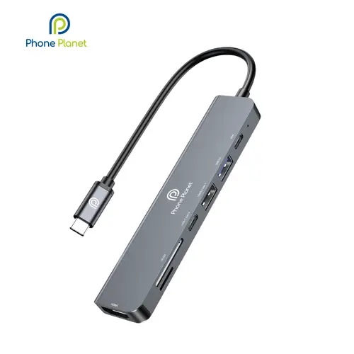 موزع USB-C 7 في 1 بدقة 4K، نقل بيانات سريع، يدعم شحن PD بقوة 60 واط