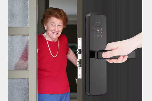 M6000 Series Smart Home Lock with Remote App Control with Fingerprint, Smart Entry with Number and Wi-Fi Black Color 