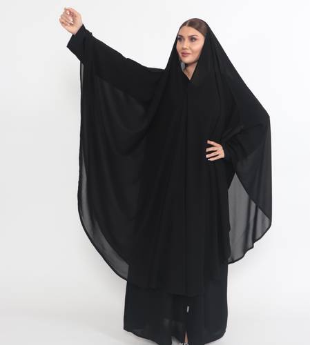 خمار شكل عباية قماش طرحة ( خمار اماراتي )