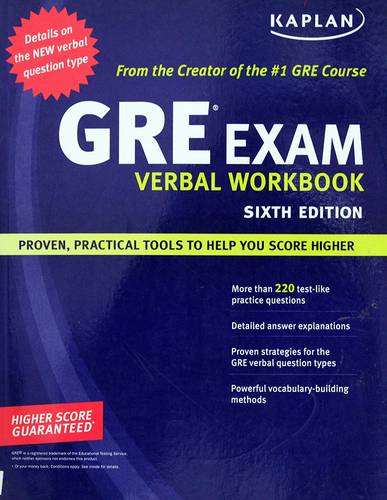 GRE EXAM VERBAL WORKBOOK -- SIXTH EDITION