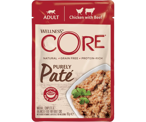 Wellness CORE – Purely Pâté Chicken with Beef for Adult Cats