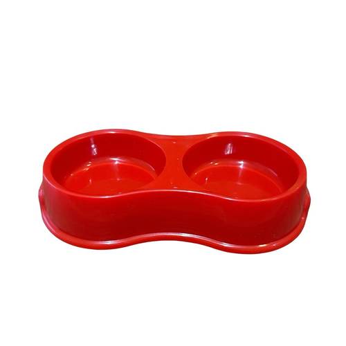 (L)Cat, water and food red  bowl 