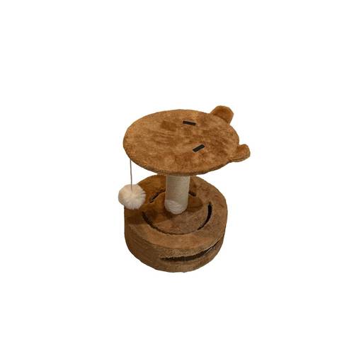   Cat Scratcher  brownbear Shape With a Toy 
