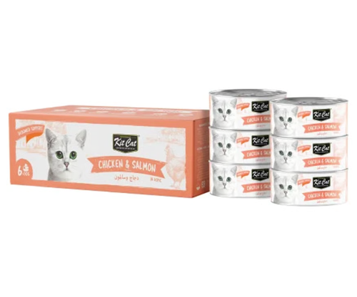 كيت كات دجاج وسلمون للقطط البالغة – 6 × 50 جرام