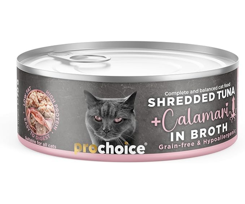 Prochoice – Shredded Tuna + Calamari in Broth for Cats