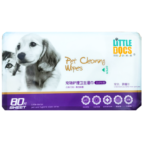 Wet and scented wipes for cats and dogs 80 wipes