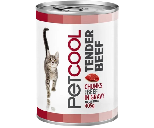 Pet Cool Cat Wet Food – Beef Chunks in Gravy 405g
