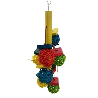 Parrot Toys with colored wooden balls and squares