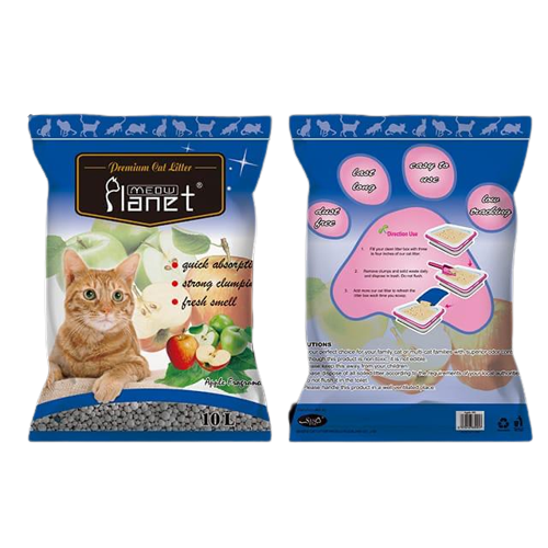 Premium Cat Clomping Litter MEOW Planet Apple Scent, 10L