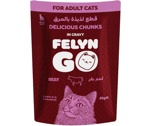 Felyn Go – Delicious Chunks in Gravy for Adult Cats – Beef
