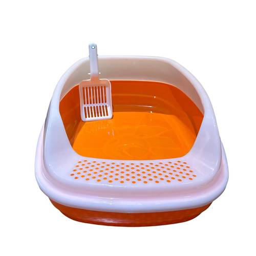 ( cat litter box without sifter, with sieve (orange