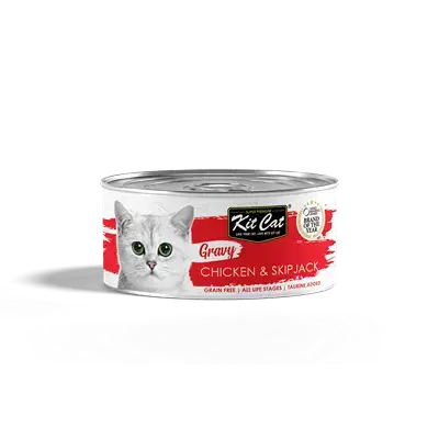 Kit Cat Gravy Canned Food Chicken and  Skipjack 70g