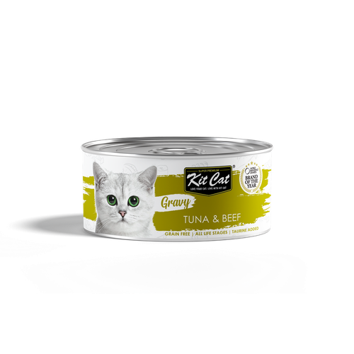 Kit Cat Gravy Canned Food Tuna And  Beef 70g