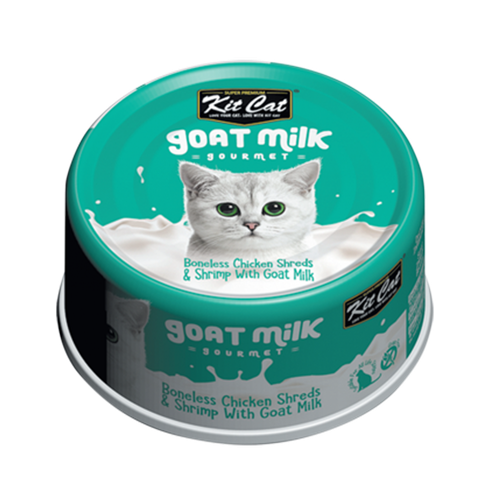Kit Cat Boneless Chicken Shreds And Shrimp With Goat Milk 70 g