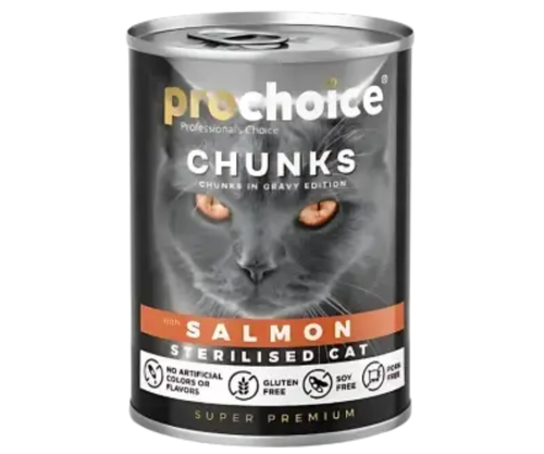 prochoice for sterlizied cat with salmon in gravy 400g