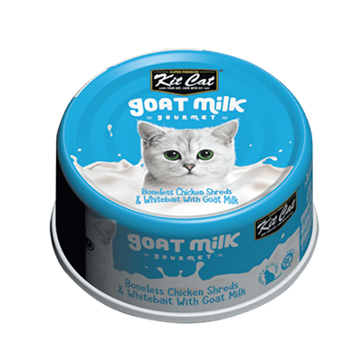 Kit Cat Boneless Chicken Shreds And  Whitebait With Goat Milk 70g