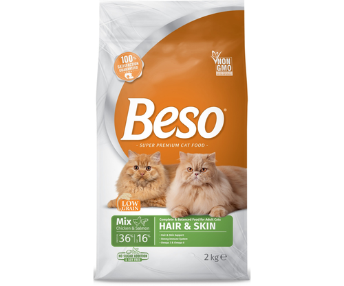 Beso Super Premium Cat Food – Hair & Skin (Chicken & Salmon) – 2 kg