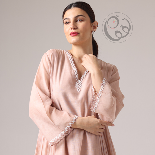 جلابية أنيقه بلون خوخي  - 16