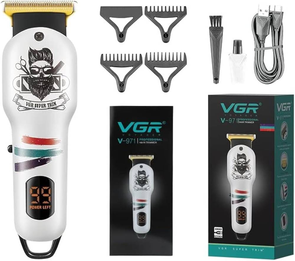ماكينة حلاقة وتشذيب VGR V-971 لاسلكية مع شاشة LED