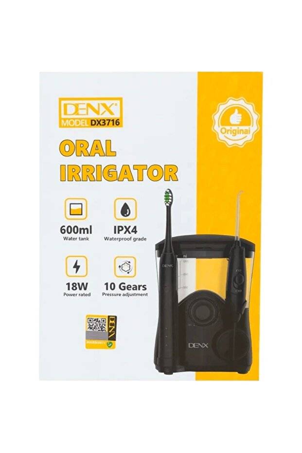 Dinx جهاز تنظيف الأسنان بالماء مع فرشاة أسنان كهربائية - DX3716