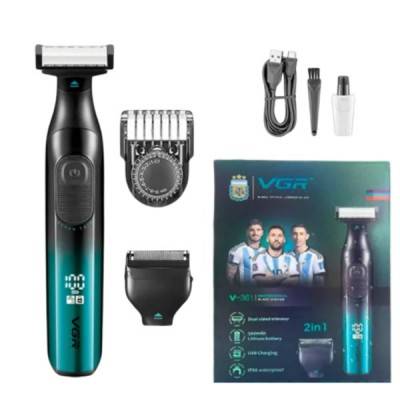 ماكينة حلاقة وتشذيب VGR V-361 لاسلكية 2 في 1 مع شحن USB