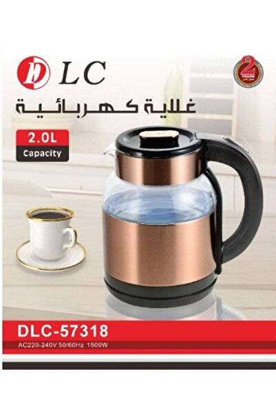 غلاية كهربائية DLC سعة 2 لتر زجاجية بتصميم أنيق – 1500 واط